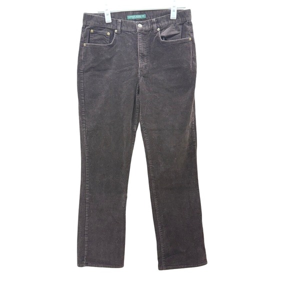 Lauren Ralph Lauren Pants - Lauren Ralph Lauren Womens 12 Brown Corduroy Classic Straight Pants Academia